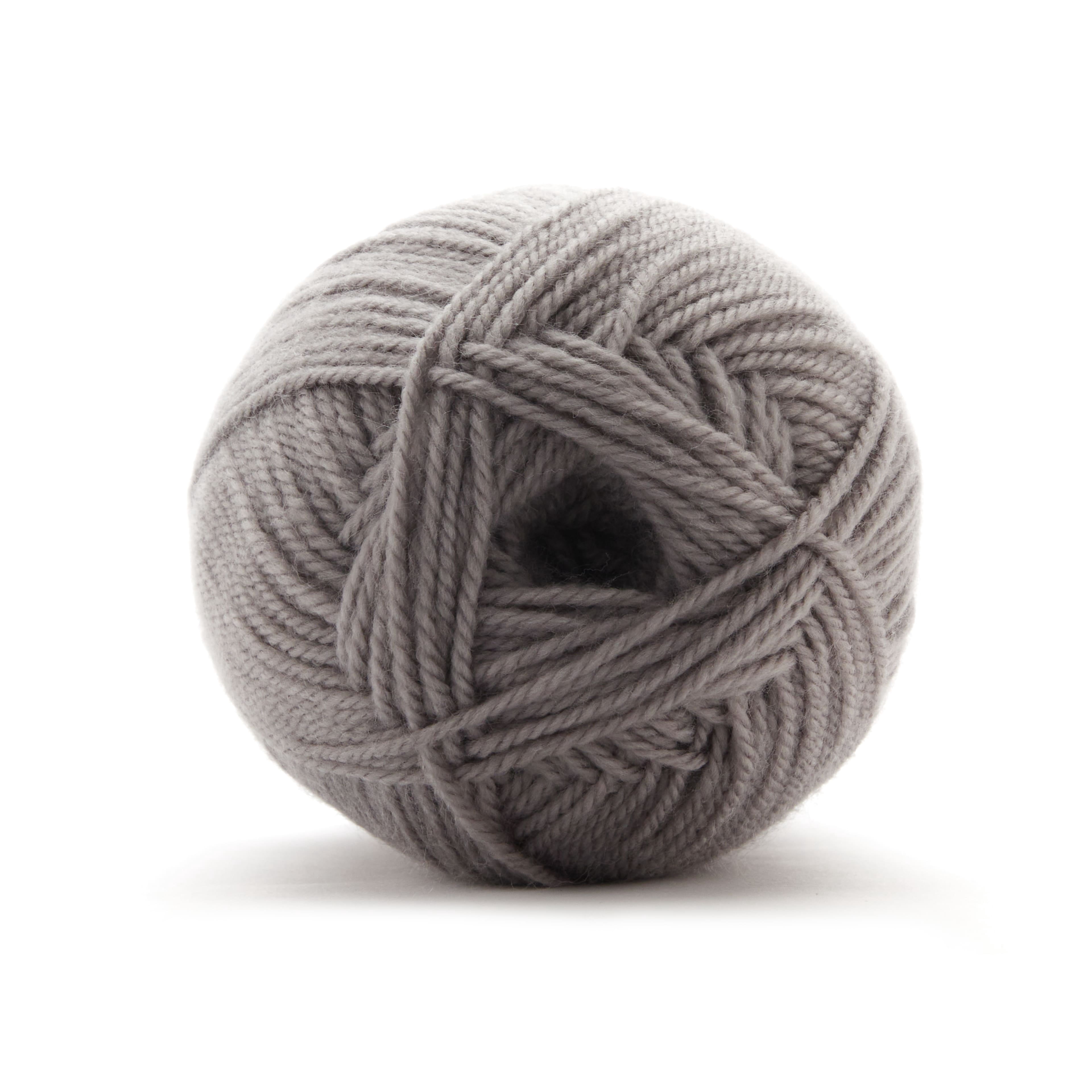 Loops & Threads Gray Delicate DK Yarn - Light Weight Yarn for Knitting, Crochet, Weaving, Arts & Crafts, 15 Pack