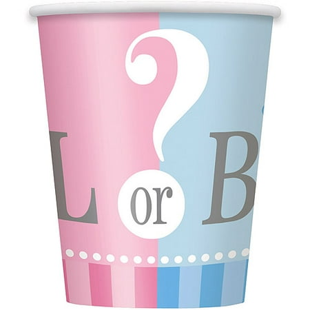 Blue 9 Oz Paper Cups - Gender Reveal Paper 9oz Cups, 8ct