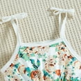 thumbnail image 5 of Gibobby Mono Bombachos sin mangas para niñas pequeñas con estampado floral, ropa de mono con tirantes(Verde， 18-24 Meses), 5 of 5