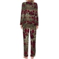 thumbnail image 4 of Red Roses Pajamas Print Fashion Pajama Sets Female Long Sleeve Loose Home Suit Big Size 4XL 5XL 6XL, 4 of 7