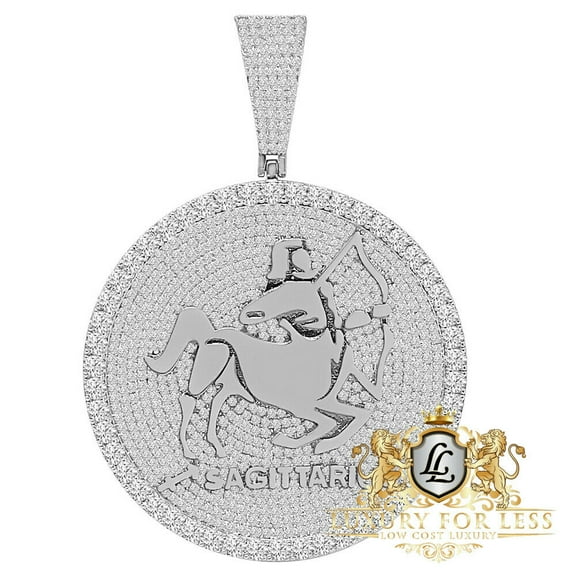 48  Grams Big 3'' Zodiac Sign Sagittarius Archer Horoscope Round Pendent Charm