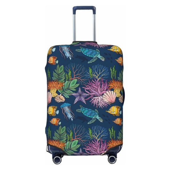 Xecao Undersea Animals print Elastic Luggage Cover, with double-sided print , is perfect for travel, business, and daily use