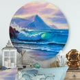 thumbnail image 2 of Blue Waves Breaking At The Beach Landscape I 11 in x 11 in Painting Art Prints, by Designart, 2 of 5