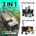 thumbnail image 2 of Foldable Wagon Cart 160L - 3 in 1 Collapsible with Wheels, 2 Cup Holders, for Groceries, Camping, Shopping, Garden, Pet Riding, 2 of 6