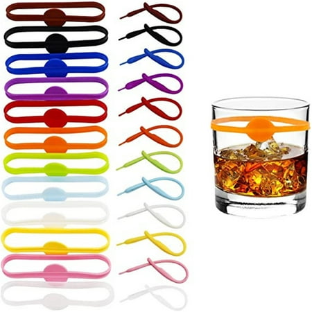

Cuoff Silicone Wine Cup Glass Markers Party Goblet Wine Drinking Cup Marking Tags