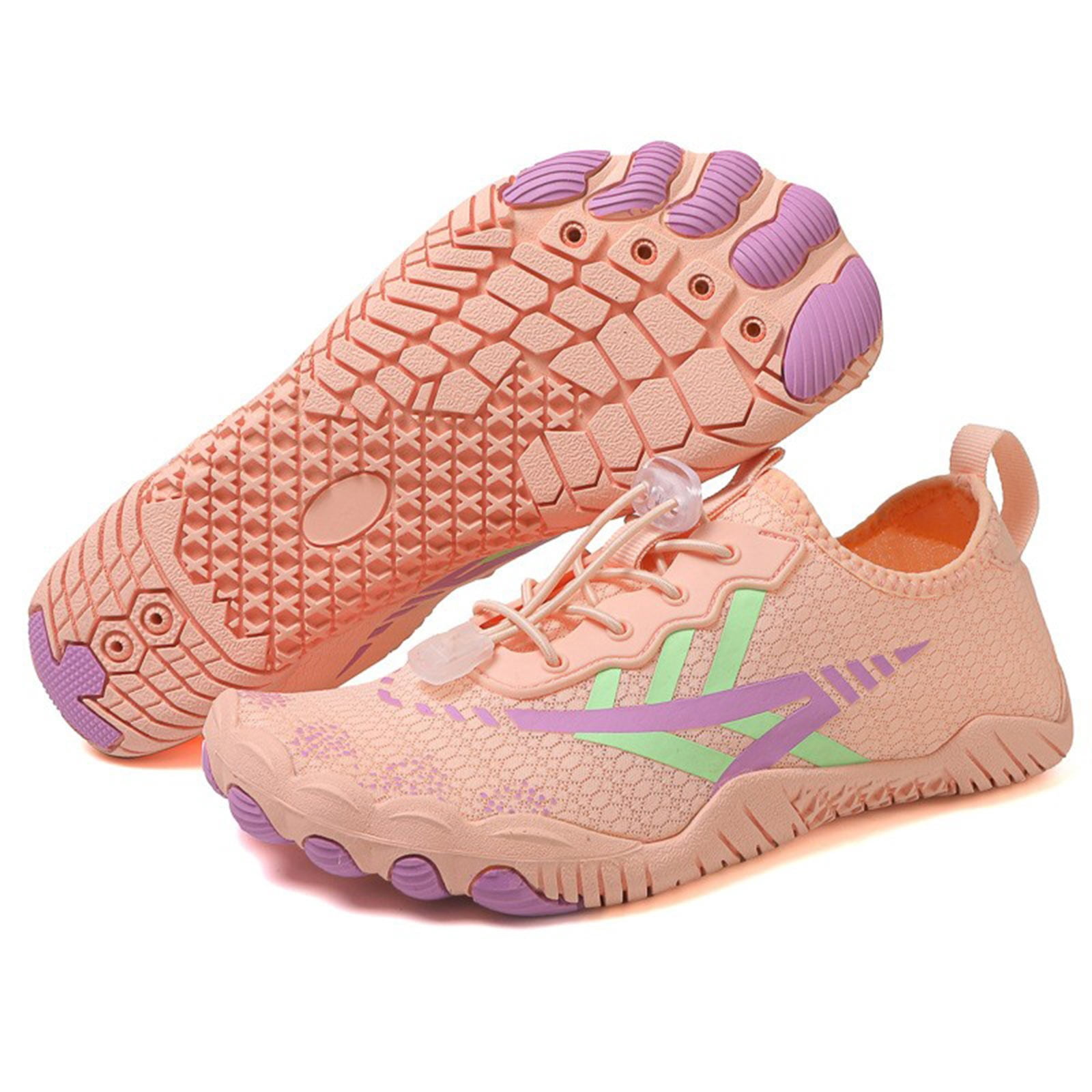 Women's Outdoor -Sport Sneakers Water Shoes for Hiking Walking Cycling Fishing Beach - Non- Breathable Quick-Drying Lightweight Comfortable with Elastic Lock Lace System