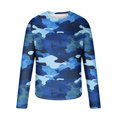thumbnail image 5 of Jinhomg Mens Camouflage Shirts Big and Tall Comfy Long Sleeve Crew Neck Blouses Slim Fit Spring Outdoor Athletic Tops Sportswear 2025 Saving Blue XL, 5 of 6