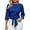 Blue Shirt Tops, variant on Women's Elegant Tie Front Blouse 3/4 Sleeve Boat Neck Casual Fitted T Shirts Waist Knot Wrap Work office Shirts Summer Trendy Tops Black