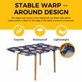 thumbnail image 4 of Easter Bunny Table Cloths for 5 Foot Rectangle Tables, Colorful Eggs Spring Leaves Daisy Navy Blue Patio Waterproof Elastic Fitted Tablecloths, Washable Rectangular Table Cover for Camping, 4 of 8