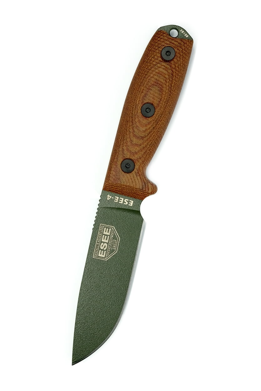 ESEE Knives ESEE 4 OD Green Blade Natural Canvas Micarta 3D Handle 4POD-011 
