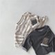 thumbnail image 3 of Gibobby Blusa Termica Niños Recién Nacido bebé niños niñas algodón rayas verano otoño manga larga Tops ropa interior(Negro, 1-2 Años), 3 of 5