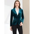thumbnail image 2 of Abrigo De Oficina Para Mujer Chaqueta De Terciopelo Con Botones Y Cuello Chal Sólido lago azul XL, 2 of 7