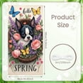 thumbnail image 2 of Colorful Flowers Welcome Banner Pink Purple Blue Floral Display Green Leaves Soft Background Flower Backdrop for Home Entrance Party Welcome Spring Gathering, 2 of 9