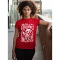 thumbnail image 3 of Full of Christmas Spirit Funny Skeleton Holiday Season Shirt for Women Womens Tshirt, M, Red, 3 of 6