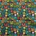 thumbnail image 1 of oneOone Polyester Spandex Black Fabric Kids Alphabet Craft Projects Decor Fabric Printed By The Yard 56 Inch Wide, 1 of 4