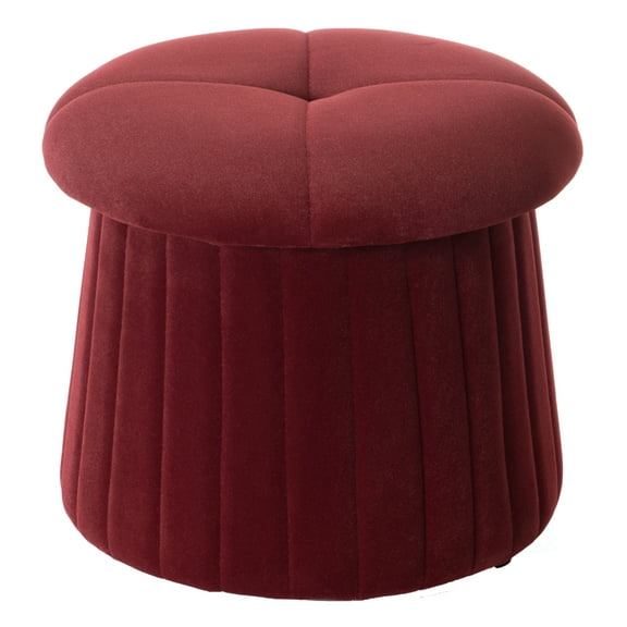 Modern Tufted Velvet Mushroom Shape Storage Ottoman Storage Stool Trunk