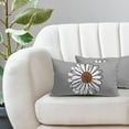 thumbnail image 2 of Brown White Daisy Pillow Covers 12x20 Set of 2 Spring Summer Gray Colored Decorative Throw Pillows Outdoor Modern Art Flower Pillowcase Lumbar Linen Cushion Case for Home Sofa Couch Bed, 2 of 6