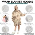 thumbnail image 5 of Brown Camo Speckled Pattern Wearable Oversized Blanket,Wearable Blanket Hoodie for Adults,Cozy Hooded Blankets with Super Pockets,Super Warm Fuzzy Pullover for Women & Men, 5 of 6
