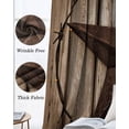 thumbnail image 3 of Western Star Retro Blackout Curtains for Bedroom Living Room Darkening Curtains 54 Inch Long Brown Vintage Wood Grain Short Curtain for Small Window Treatment Insulated Grommet Drapes 42"x54"x2, 3 of 9