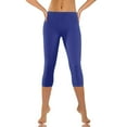 thumbnail image 4 of Generic Women's Plus Size High Waist Wide Leg Trousers Capris, Blue, XL, 4 of 8