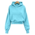 thumbnail image 4 of Neewe Women's Oversized Casual Pullover Long Sleeve Hem Drawstring Hoodies Dress With Kangaroo Pocket, 4 of 5