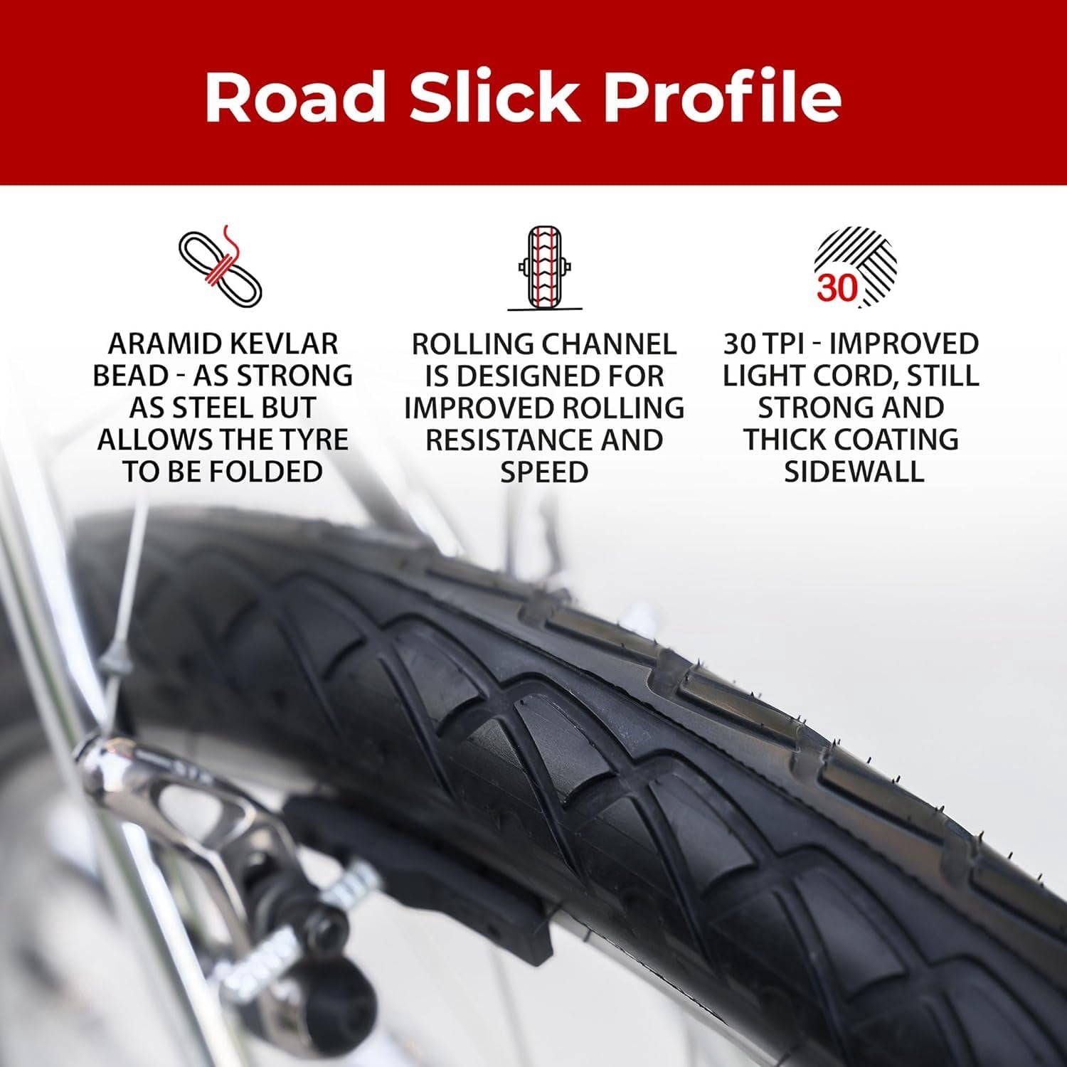 Fincci 26x2.125 Bicycle Tires (54-559) Foldable Anti-Puncture for Road, Hybrid, Mountain, and E-Bikes, 2-Pack