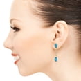 thumbnail image 4 of Galaxy Gold 14k Yellow Gold Natural Pear-shaped Blue Topaz Stud Drop Dangle Earrings, 4 of 4