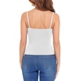 thumbnail image 4 of Stichou Women's Tank Top Fitted Spaghetti Strap Cami for Going Out Workouts Y2K 2026 Summer Spring Cute Basic Top White XS, 4 of 5