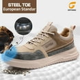 thumbnail image 2 of LAoutun Work Shoes for Men Steel Toe Shoes for Men Cushioning Steel Toe Construction Footwear Brown, 2 of 6