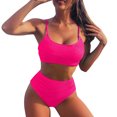 thumbnail image 1 of Conjunto de Bikini Gibobby Sexy con estampado sólido para mujer traje de baño cintura alta estilo Push Up, 1 of 5