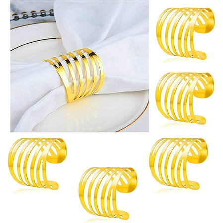 

Napkin Rings and Holders 12 Pieces Metal Napkin Ring Napkin Loop Holder for Table Decoration (Gold)