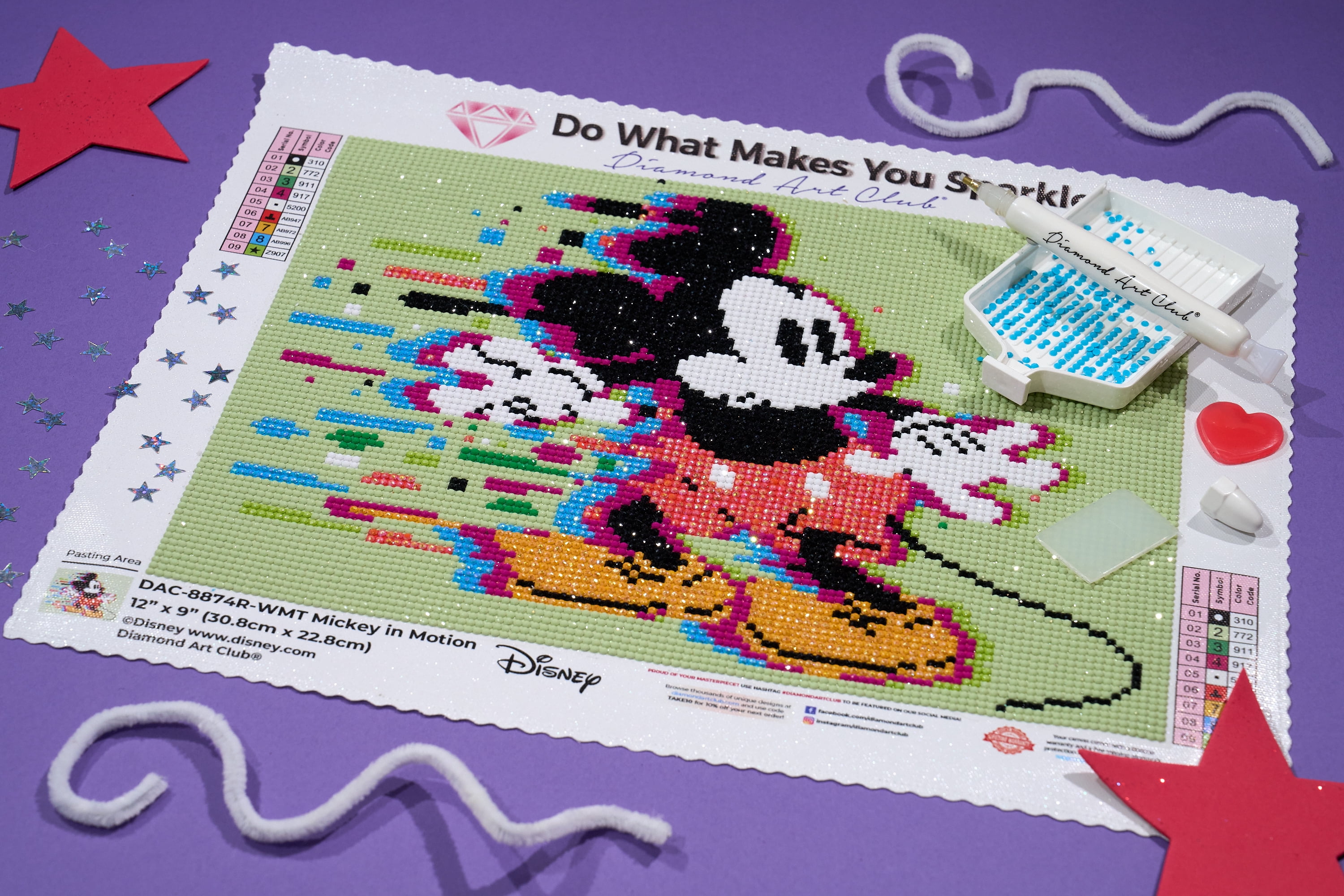 DIAMOND ART CLUB® Mickey in Motion Diamond Painting Kit, Fun DIY