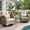 Beige, variant on Ovios 3 Pieces Patio Furniture Set 2 Swivel Rocking Chairs Wicker Glider Chairs with Side Table for Backyard or Balcony