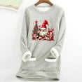 thumbnail image 2 of Feancey Womens Thermal Tunic Tops Christmas Fleece Lined Crewneck Sweatshirts Funny Santa Claus Printed Pullover Xmas Casual Loungewear Pajamas with Pockets Gray 3XL, 2 of 4