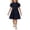 00-Navy104, variant on WOYY Toddler Girls Shirt Dress Casual School Puff Sleeve Button-Down Belted Dress, Black