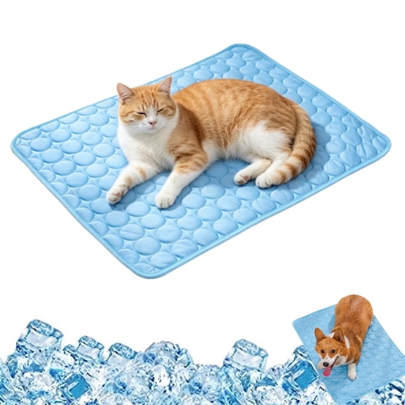 Cooling Mat for Pets, Portable Ice Silk Dog Cat Bed for Summer