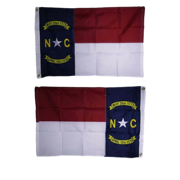2x3 Embroidered State of North Carolina Double Sided 210D Sewn Nylon Flag 2'x3'
