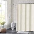 thumbnail image 4 of Dznils Waffle Shower Curtain with Hooks, Thick Weighted Fabric Bathroom Curtain, Ivory, 72" x 72", 4 of 8