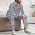 thumbnail image 7 of Sikiie Flamingo Mens Pajama Set, Soft Warm Long Sleeve Sleepwear, Cozy Button-Down Pjs for Men-Large, 7 of 7