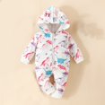 thumbnail image 2 of Zwiiyzr 0-18M Newborn Baby Boys Girl Jumpsuit Hooded Fleece Lined Hooded Rompers Long Sleeve Onesie Winter Warm Outwear Outfits White, 2 of 6