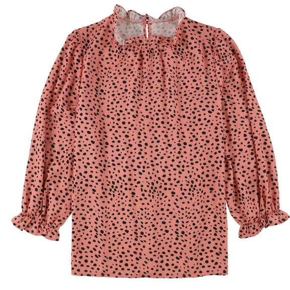 Tags Weekly Womens Animal Print Pullover Blouse, Pink, Large