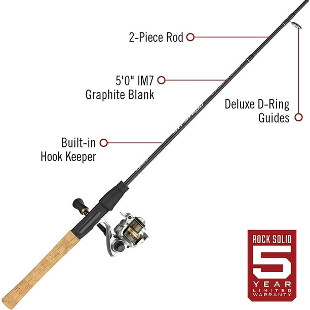 Quantum Strategy Spinning Reel And 2-Piece Fishing Rod Combo, Im7 Graphite Rod With Cork Handle, Continuous
