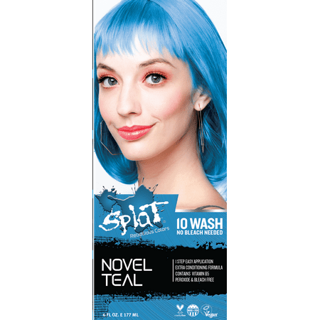 - Splat 10 Wash No Bleach Hair Dye, Novel Teal