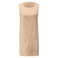 thumbnail image 4 of Robe Décontractée pour Femmes Été Basique Couleur Unie Gilet pour Usage Quotidien Vacances Col Rond Sans Manches Tenue Confortable avec Sac et Espadrilles, 4 of 5