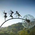 thumbnail image 1 of Estatua de acero inoxidable, fácil de instalar, hada de las flores bailando con diente de león, ideal como regalo para seres queridos, escultura de arte de jardín resistente a la intemperie para, 1 of 3