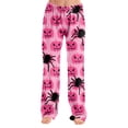 thumbnail image 2 of Halloween Pajama Pants Women Stretch Lounge Pants Comfy Drawstring Printed Wide Leg Trousers Halloween Pantscasual Elastic Waist, 2 of 6