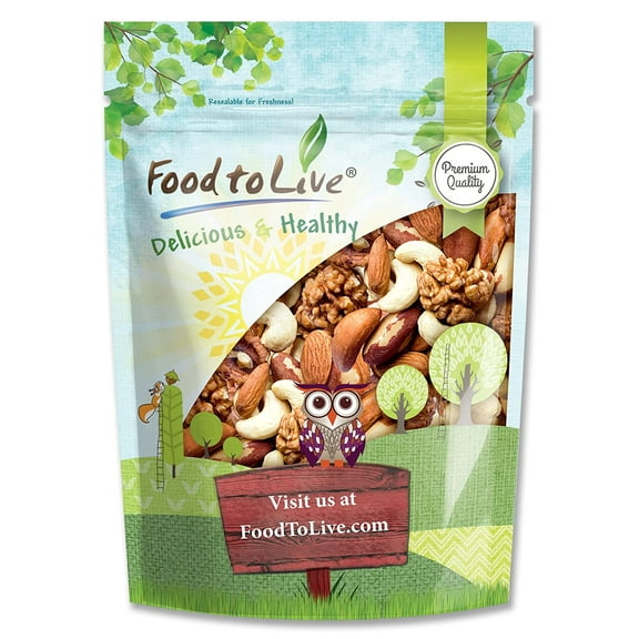 Mixed Raw Nuts, 0.5 Pounds — Raw, Kosher, Vegan — by Food to Live