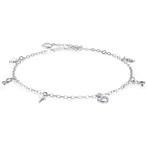 IGUOHAO Women 925 Sterling Silver Infinity Anklet Large Bracelet