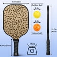 thumbnail image 3 of Pickleball Paddles Set Of 1, Fiberglass Surface, Animal, Leopard Print, 1 Paddle, 2 Balls & Bag, 3 of 5