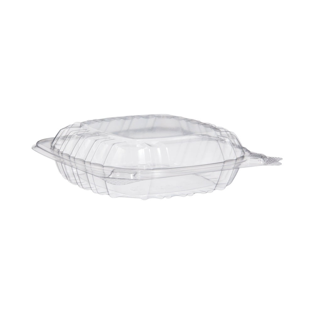 Dart Hinged Lid Cake Slice Containers, Clear Plastic, 5.4 x 5.3 x 2.6